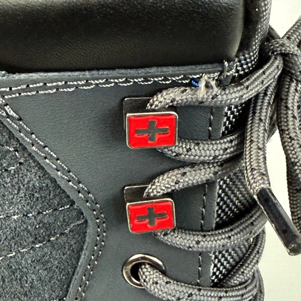 Swiss Tech Kids Winter Snow Boots Grey Black Neon Yellow Waterproof Size‎ 10